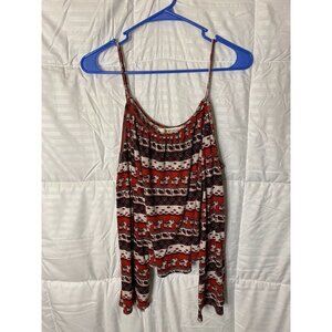H M COACHELLA WOMENS COLD SHOULDER SHIRT TOP BLOUSE SIZE LARGE L ELEPHANT DESIGN